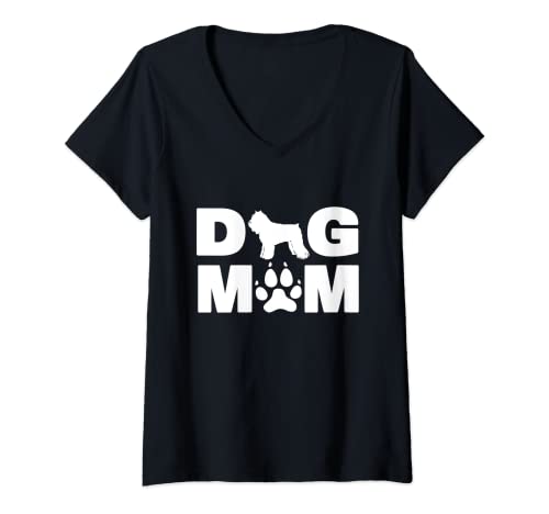 Mujer Bouvier de Flanders Mamá de perro La mejor mamá de perro Camiseta Cuello V