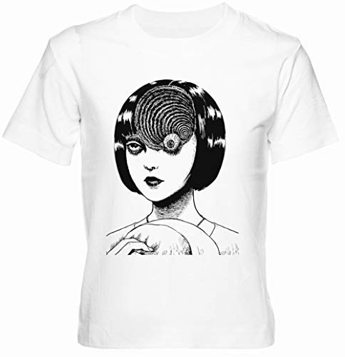 Mujer con Especial Globo del Ojo Blanco Unisexo Niño Niña Camiseta Manga Corta Tamaño XS Kids Boys Girls T-Shirt White Size XS