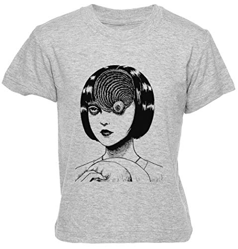 Mujer con Especial Globo del Ojo Gris Unisexo Niño Niña Camiseta Manga Corta Tamaño M Kids Boys Girls T-Shirt Grey Size M