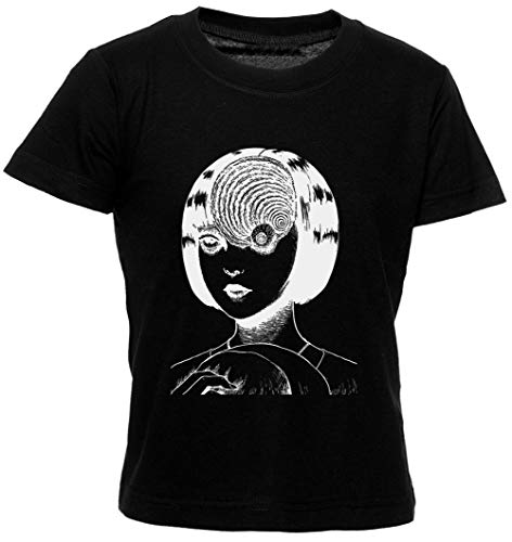 Mujer con Especial Globo del Ojo Unisexo Niño Niña Camiseta Manga Corta Tamaño M Kids Boys Girls T-Shirt Black Size M