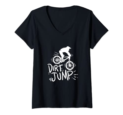 Mujer Dirt Jump Bike BMX Downhill - Bicicleta de montaña Camiseta Cuello V