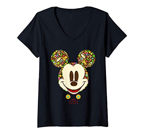 Mujer Disney Year of the Mouse Tiki Holiday Mickey July Camiseta Cuello V