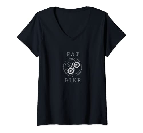 Mujer Fatbike Hardtail - Plato para bicicleta de montaña Camiseta Cuello V