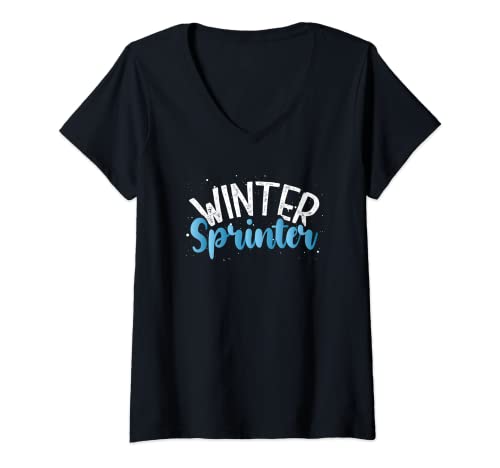 Mujer Invierno Sprinter - Invierno Navidad Amante Skater Sprinter Camiseta Cuello V