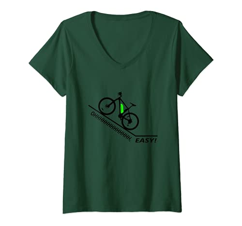 Mujer Oh Easy - E-Bike MTB Bicicleta Eléctrica Ebiker Camiseta Cuello V