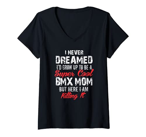 Mujer Regalo de mamá BMX Regalos para madres BMX Camiseta Cuello V