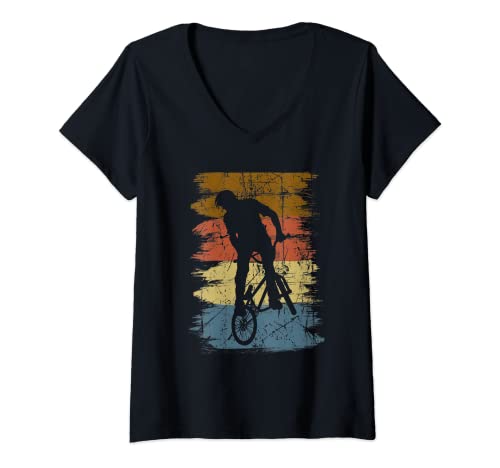 Mujer Ropa BMX de diseño de bicicleta Camiseta Cuello V