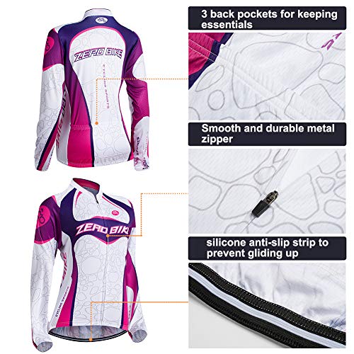 Mujer Ropa Ciclismo Jersey Manga Larga para Mujer, Camiseta de Ciclistas Cómodo Respirable Bicicleta Desgaste