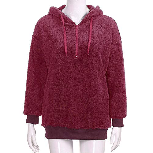 Mujer Sudadera Caliente y Esponjoso Tops Chaqueta Suéter Abrigo Jersey Mujer Otoño-Invierno Talla Grande Hoodie Sudadera con Capucha riou