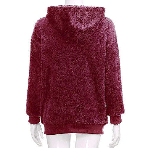 Mujer Sudadera Caliente y Esponjoso Tops Chaqueta Suéter Abrigo Jersey Mujer Otoño-Invierno Talla Grande Hoodie Sudadera con Capucha riou