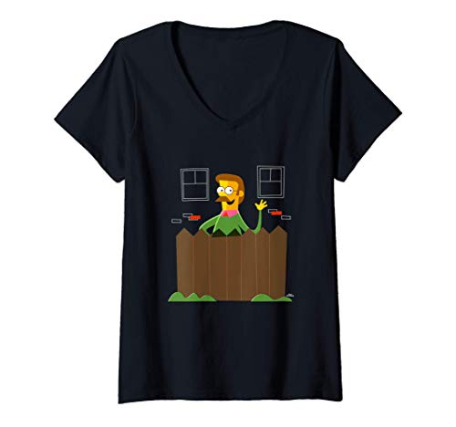 Mujer The Simpsons Ned Flanders Camiseta Cuello V