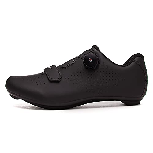 Mujer Zapatillas de Ciclismo para Hombre Zapatillas de Bicicleta de Carretera compatibles con Look SPD SPD-SL Delta Cleats Zapatillas de Spinning para Interiores Exteriores Todo Negro250