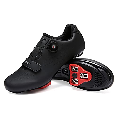 Mujer Zapatillas de Ciclismo para Hombre Zapatillas de Bicicleta de Carretera compatibles con Look SPD SPD-SL Delta Cleats Zapatillas de Spinning para Interiores Exteriores Todo Negro250