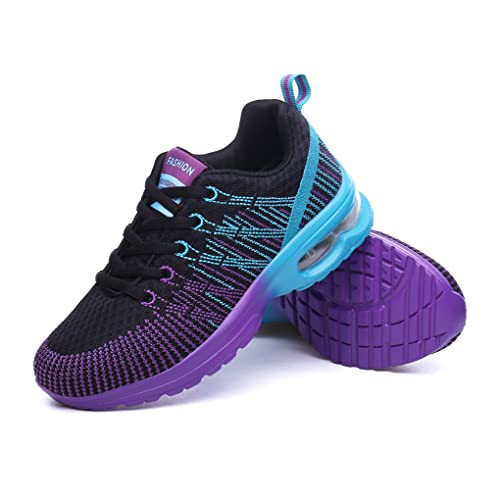 Mujeres para Correr Zapatillas Chica Malla Air Cushion ATL¨¦Tico Senderismo Tenis C¨®Moda Zapatillas Ligeras Ligeras Lace-Up Soles Calzado, 39,B