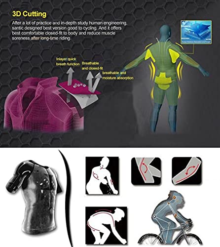 Mujeres Profesión Triatlón Triathlon Ropa Ciclismo Skinsuits Mamáticos Mono de Mujer Jumpsuit Triathlon Kits-Manga Larga Juego Gel (Color : 4, Size : X-Large)