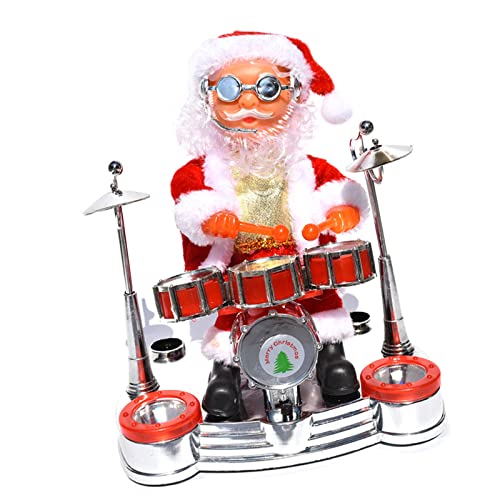 Muñeca Eléctrica de Santa Claus, Navidad Drumming Music Festival de Santa Claus Adornos Regalos Juguetes para Navidad Decoración de Fiesta en el Hogar