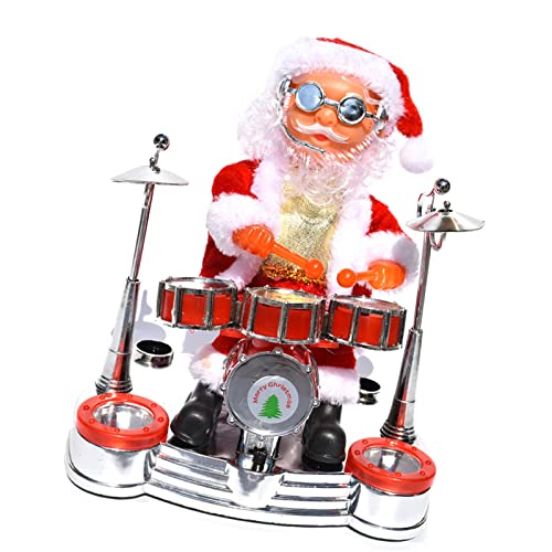 Muñeca Eléctrica de Santa Claus, Navidad Drumming Music Festival de Santa Claus Adornos Regalos Juguetes para Navidad Decoración de Fiesta en el Hogar