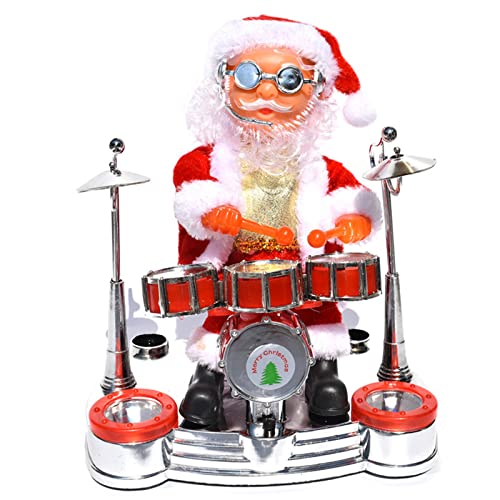 Muñeca Eléctrica de Santa Claus, Navidad Drumming Music Festival de Santa Claus Adornos Regalos Juguetes para Navidad Decoración de Fiesta en el Hogar