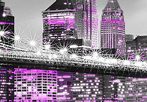 murando Cuadro en Lienzo New York 200x100 cm Impresión de 5 Piezas Material Tejido no Tejido Impresión Artística Imagen Gráfica Decoracion de Pared Ciudad Nueva York NY 030102-25