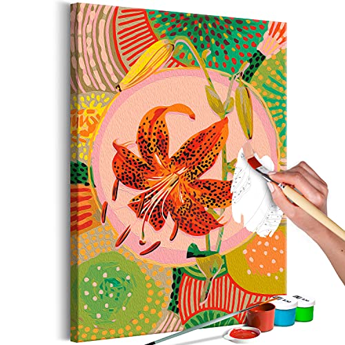 murando Pintura por Números Abstracto Flores Lily 40x60 cm Cuadros de Colorear por Números Kit para Pintar en Lienzo con Marco DIY Bricolaje Adultos Niños Decoracion de Pared Regalos n-A-1687-d-a