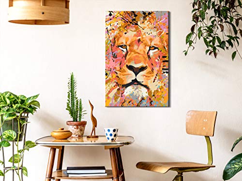 murando Pintura por Números Animales Leon 40x60 cm Cuadros de Colorear por Números Kit para Pintar en Lienzo con Marco DIY Bricolaje Adultos Niños Decoracion de Pared Regalos n-A-1058-d-a