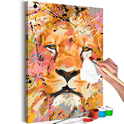 murando Pintura por Números Animales Leon 40x60 cm Cuadros de Colorear por Números Kit para Pintar en Lienzo con Marco DIY Bricolaje Adultos Niños Decoracion de Pared Regalos n-A-1058-d-a