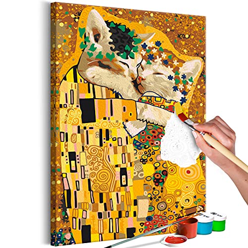 murando Pintura por Números Gaton Beso Animal Abstracto gold 40x60 cm Cuadros de Colorear por Números Kit para Pintar en Lienzo con Marco DIY Bricolaje Adultos Niños Decoracion de Pared n-A-1539-d-a