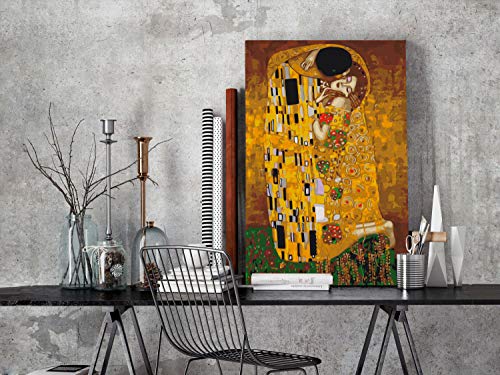 murando Pintura por Números Gustav Klimt der Kuss 40x60 cm Cuadros de Colorear por Números Kit para Pintar en Lienzo con Marco DIY Bricolaje Adultos Niños Decoracion de Pared Regalos n-A-1059-d-a