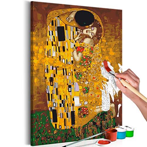 murando Pintura por Números Gustav Klimt der Kuss 40x60 cm Cuadros de Colorear por Números Kit para Pintar en Lienzo con Marco DIY Bricolaje Adultos Niños Decoracion de Pared Regalos n-A-1059-d-a