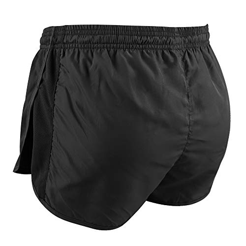 Muscle Alive Hombres Deportes Running 1" Élite División Corriendo Pantalones Cortos con Lado Malla Panel Rápido Seco Shorts Negro L