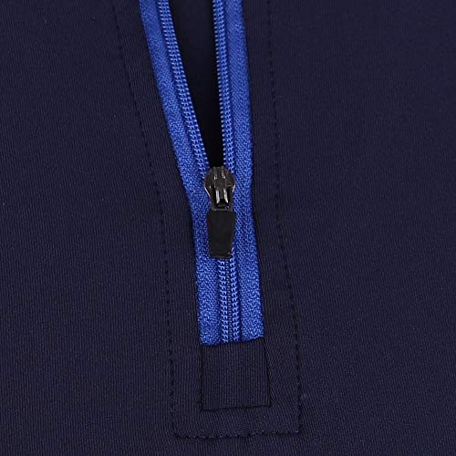 Muscle Alive Hombres Trimestr Cremallera Corriendo Activo Playeras Rutina de Ejercicio Azul M