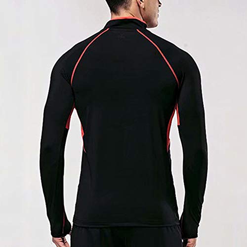 Muscle Alive Hombres Trimestr Cremallera Corriendo Activo Playeras Rutina de Ejercicio Negro XXL