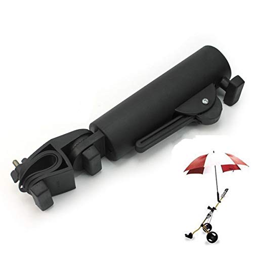 Muttiy Soporte de paraguas para carrito de golf, ángulo y ancho interno, paraguas ajustable, universal, para cochecito de bicicleta, carro de bebé, silla de ruedas