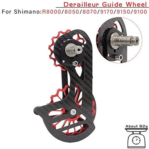 MVAOHGN Bike Trasero Derailleur Polea Ceramic Road R8000 / 8050/8070/9170/9150/9100 Guía de Bicicleta Wheel Fibra de Carbono Jockey Pom 13 17T (Color : GOLDIX-SD4-R)