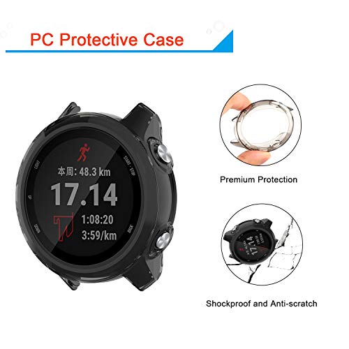 MWOOT 3 Fundas Silicona Compatible con Garmin Forerunner 245 Protección, Anti-caída Carcasas Protector para Proteger Reloj Garmin FR 245 Music Negro Azul Blanco