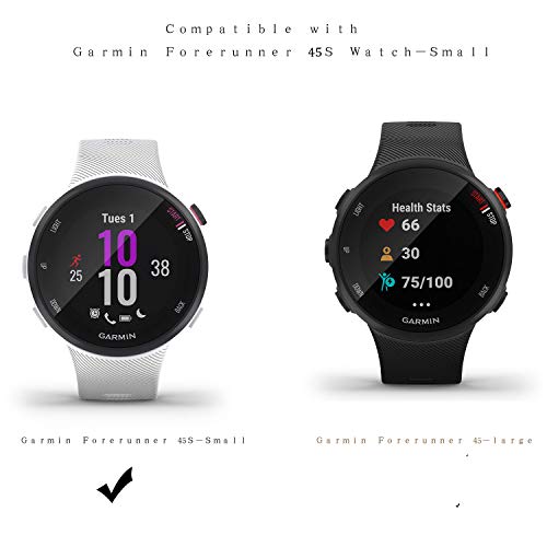 MWOOT 3 Fundas Silicona Compatible con Garmin Forerunner 45S GPS Running Watch Protección, Anti-caída Carcasas Protector Proteger Reloj Garmin Forerunner 45Small Watch Negro/Azul/Blanco