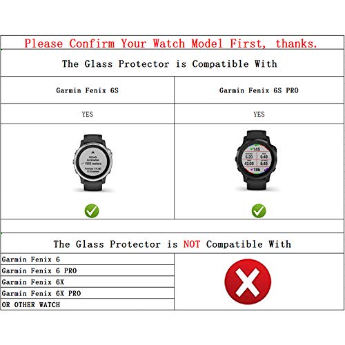 MWOOT 4 Unidades Protectores Cristal Templado Compatible con Garmin Fenix 6S y 6S Pro, 9H Dureza Resistente a Arañazo Protector Pantalla para Proteccion Pantalla