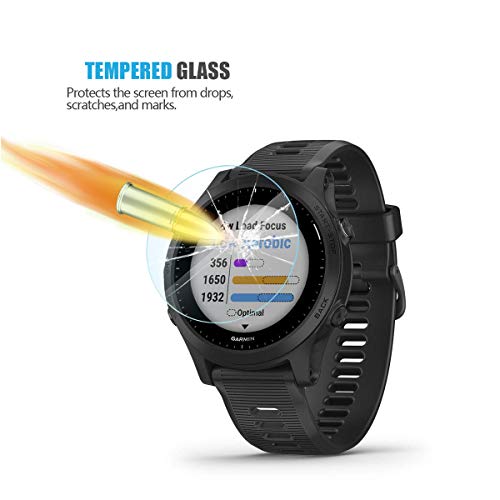 MWOOT 4 Unidades Protectores Cristal Templado Compatible con Garmin Forerunner 945, 9H Dureza Resistente a Arañazo Protector Pantalla para Proteccion Pantalla Garmin FR 945 Music