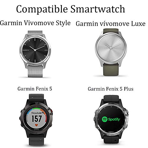 MWOOT Protector Pantalla Compatible con Reloj Garmin Vivomove Style/Garmin Vivomove Luxe/Garmin Fenix 5/Garmin Fenix 5 Plus (6 Unidades), Pelicula para Proteccion de Pantalla Ultra Transparente