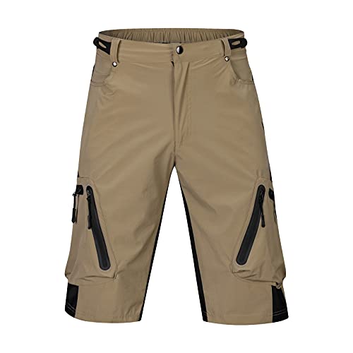 MX kingdom Pantalones Cortos de Montaña Ciclo Holgados de Hombres, Transpirables Sueltos, para MTB de los Deportes al Aire Libre