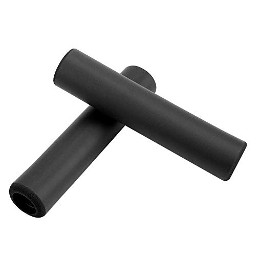 Mxtech Puños para manillar de bicicleta de silicona altamente elástica, empuñaduras para bicicletas ligeras, para la mayoría de las bicicletas (negro)