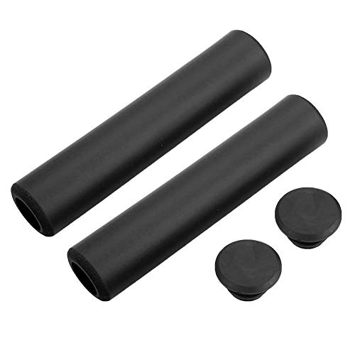 Mxtech Puños para manillar de bicicleta de silicona altamente elástica, empuñaduras para bicicletas ligeras, para la mayoría de las bicicletas (negro)