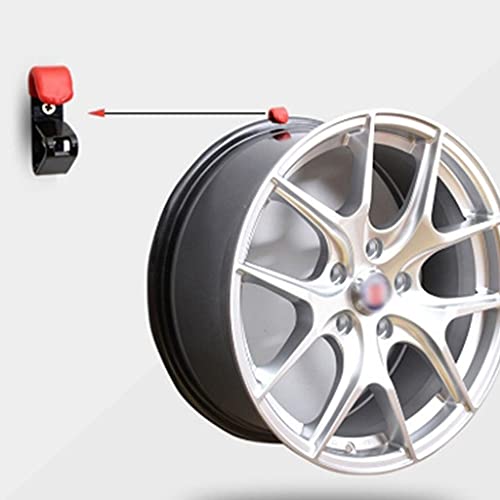 MYBOON Soporte de Metal montado en la Pared para automoción Llanta de Coche de Carreras Soporte de Gancho para Cubo de Rueda Soporte de exhibición Colgante para Tienda Antióxido Durable Rojo