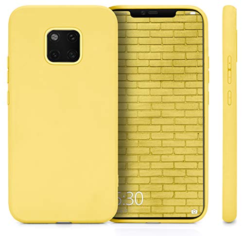 MyGadget Funda para Huawei Mate 20 Pro en Silicona TPU - Carcasa Slim & Flexible - Case Resistente Antigolpes y Anti choques - Ultra Protectora - Amarillo