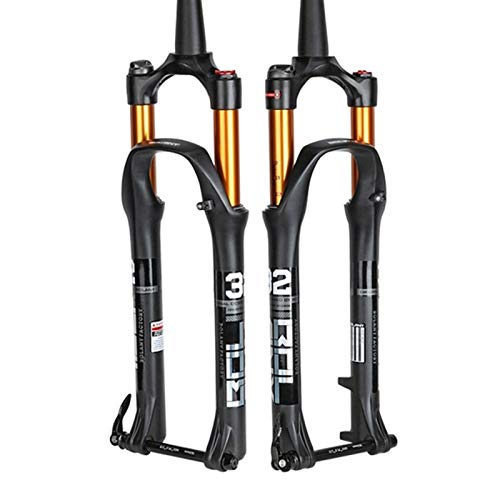 MZP Horquilla Bicicleta 27,5 29 Pulgadas MTB Horquilla Cuesta Abajo Suspensión Aire para Bicicleta Cono 1-1/2" Eje Pasante 15mm Freno Disco Carrera 105mm (Color : Line Control, Size : 27.5in)