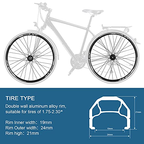 MZPWJD Ruedas 26/27.5/29 Pulgadas Bicicleta Montaña Ruedas Juego Disco Freno MTB Rueda Liberación Rápida 32H Llanta Buje para 7/8/9/10/11/12 Velocidad 2015g (Color : Black hub, Size : 29 Inch)