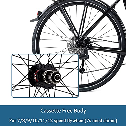 MZPWJD Ruedas 26/27.5/29 Pulgadas Bicicleta Montaña Ruedas Juego Disco Freno MTB Rueda Liberación Rápida 32H Llanta Buje para 7/8/9/10/11/12 Velocidad 2015g (Color : Black hub, Size : 29 Inch)