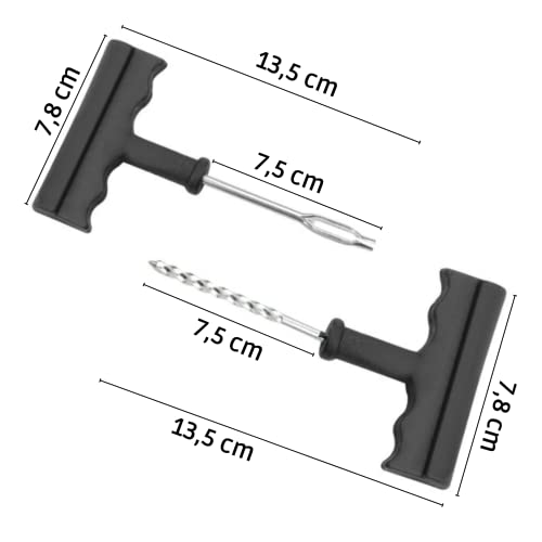 N Naturly Kit ANTIPINCHAZOS Coche | Válido para Motos Coches Furgonetas y Camiones | Reparación de Neumáticos con Todas Las Herramientas Incluidas | Arregla Las Ruedas Pinchadas Rápido y Fácil