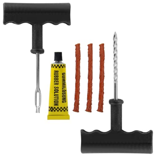 N Naturly Kit ANTIPINCHAZOS Coche | Válido para Motos Coches Furgonetas y Camiones | Reparación de Neumáticos con Todas Las Herramientas Incluidas | Arregla Las Ruedas Pinchadas Rápido y Fácil