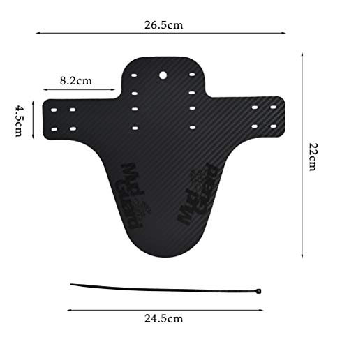 "N/A" Juego de 2 Guardabarros Bicicleta Montaña,Guardabarros de Bici contra Salpicaduras Mud Guard MTB,Mudguard Delantero y Trasero Compatible+8 Sujetacables,Negro